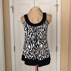 IZ-Byer-California Zebra  Aminal print-sleeveless-top-black-white-Small